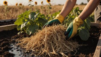 Mulchen im Spätsommer speichert Feuchtigkeit