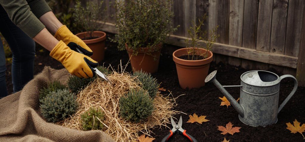 Garten auf den Herbst vorbereiten, Pflanzen schützen