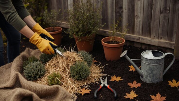 Garten auf den Herbst vorbereiten, Pflanzen schützen