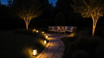 Strategische Platzierung der Gartenbeleuchtung